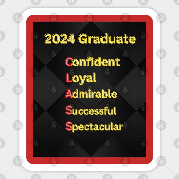 2024  Graduate Class: Unique, Thoughtful Graduation Gifts Sticker by S.O.N. - Special Optimistic Notes 